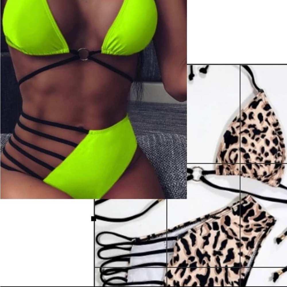 2 Pcs Bikini with straps